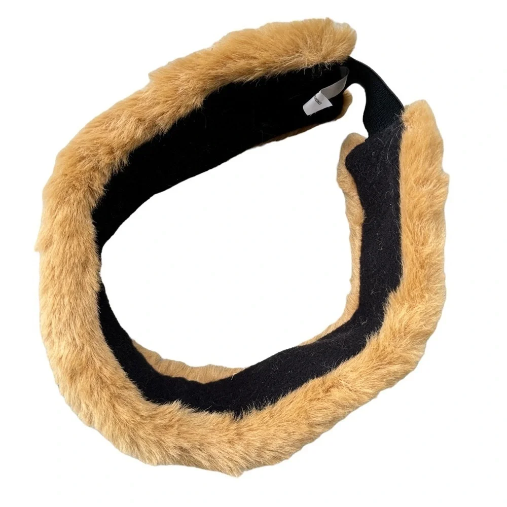 Brown Faux Fur Headband Head Wrap